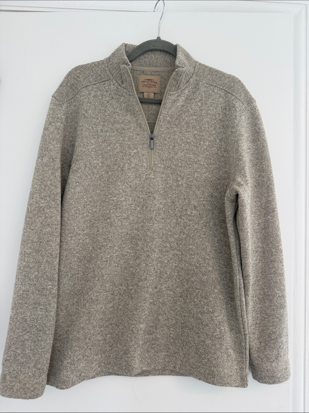 Men's Quarter-Zip Pullover Sweater - Heather Taupe